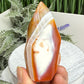 Carnelian with Orca Agate Quartz Flame Free Form Healing Crystal 154g