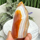 Carnelian with Orca Agate Quartz Flame Free Form Healing Crystal 154g