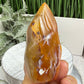 Carnelian with Orca Agate Quartz Flame Free Form Healing Crystal 154g
