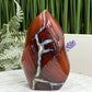 Carnelian with Orca Agate Quartz Flame Free Form Healing Crystal 167g