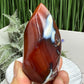 Carnelian with Orca Agate Quartz Flame Free Form Healing Crystal 167g