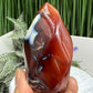 Carnelian with Orca Agate Quartz Flame Free Form Healing Crystal 167g