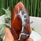 Carnelian with Orca Agate Quartz Flame Free Form Healing Crystal 167g