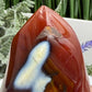 Carnelian with Orca Agate Quartz Flame Free Form Healing Crystal 167g