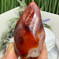 Carnelian with Quartz Flame Free Form Healing Crystal 106g