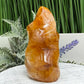 Golden Healer Quartz Crystal Flame Free Form Gemstone 315g