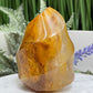 Golden Healer Quartz Crystal Flame Free Form Gemstone 358g