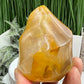 Golden Healer Quartz Crystal Flame Free Form Gemstone 358g