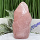 Rose Golden Healer Quartz Flame Free Form Healing Crystal 413g