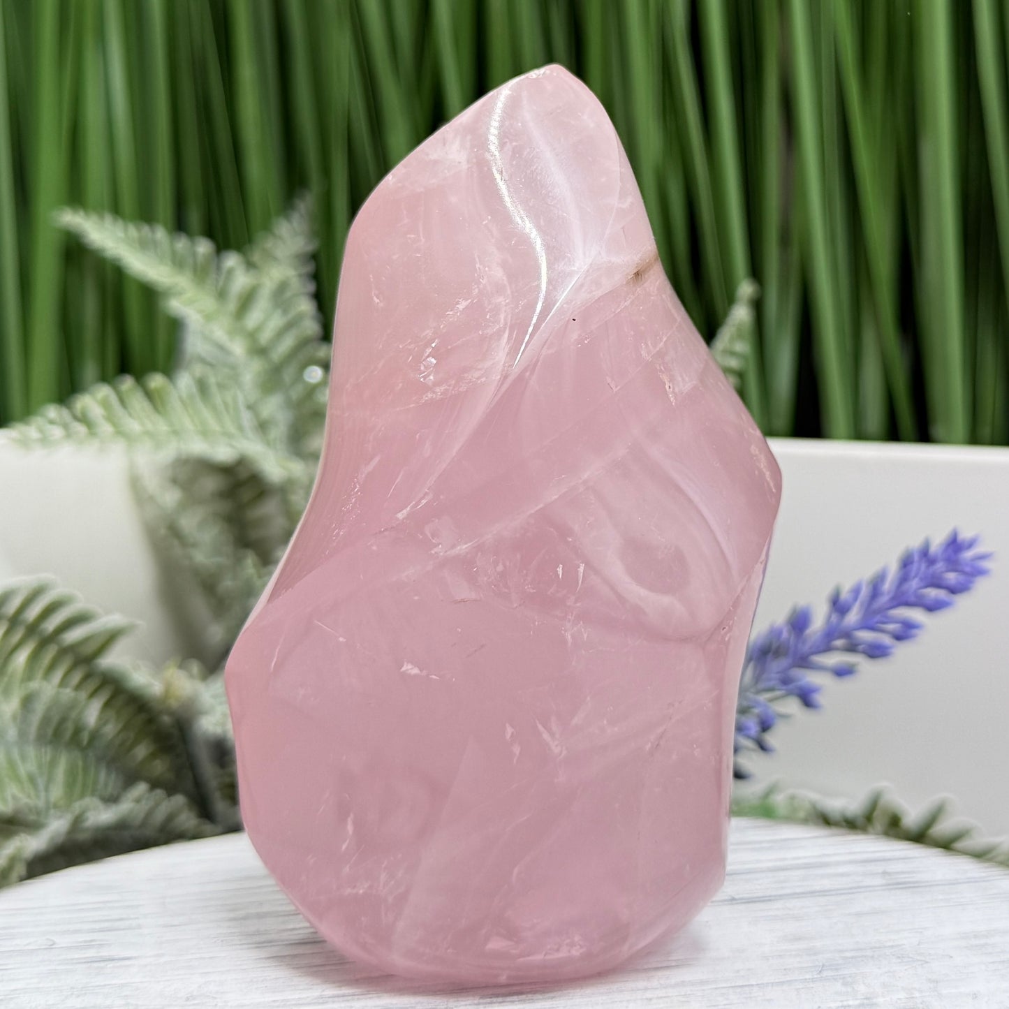 Rose Quartz Flame Free Form Healing Crystal 349g
