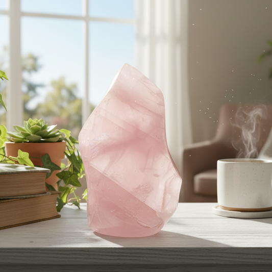 Rose Quartz Flame Free Form Healing Crystal 349g