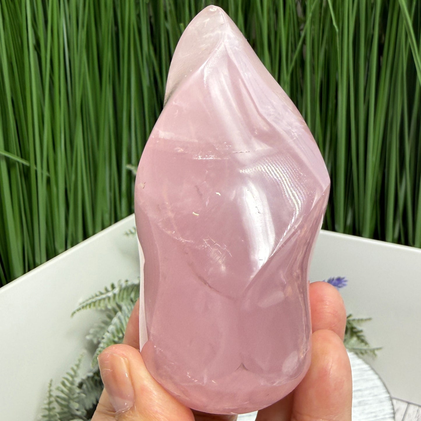 Rose Quartz Flame Free Form Healing Crystal 349g