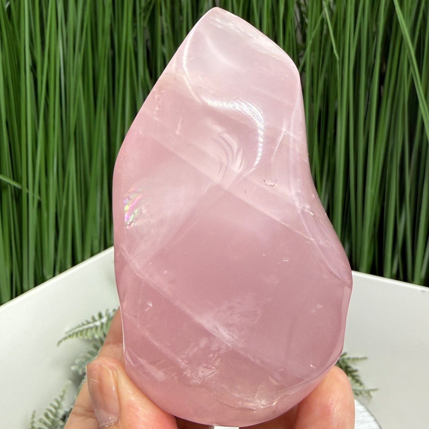 Rose Quartz Flame Free Form Healing Crystal 349g