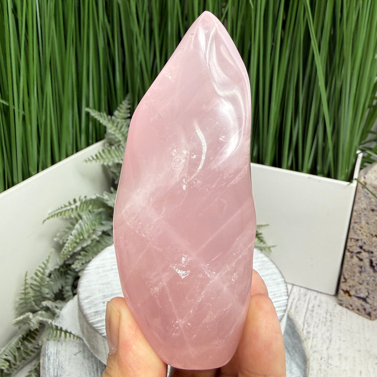 Rose Quartz Flame Free Form Healing Crystal 278g