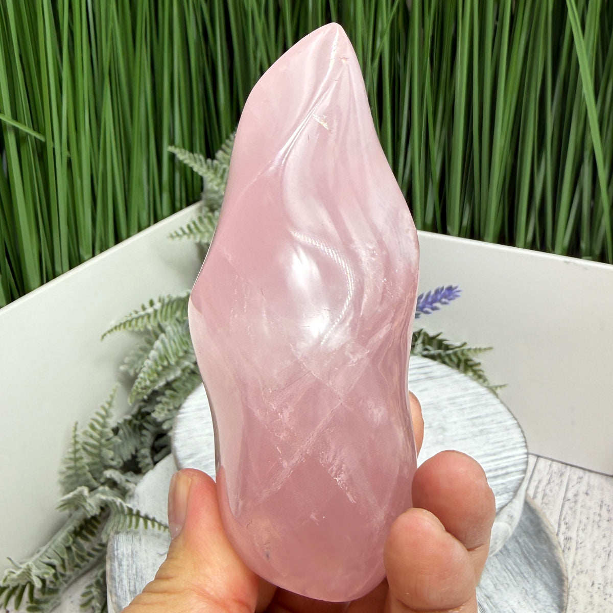 Rose Quartz Flame Free Form Healing Crystal 278g