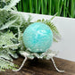 Amazonite with Smoky Quartz Flashy Sphere Healing Crystal Ball 298g 61mm