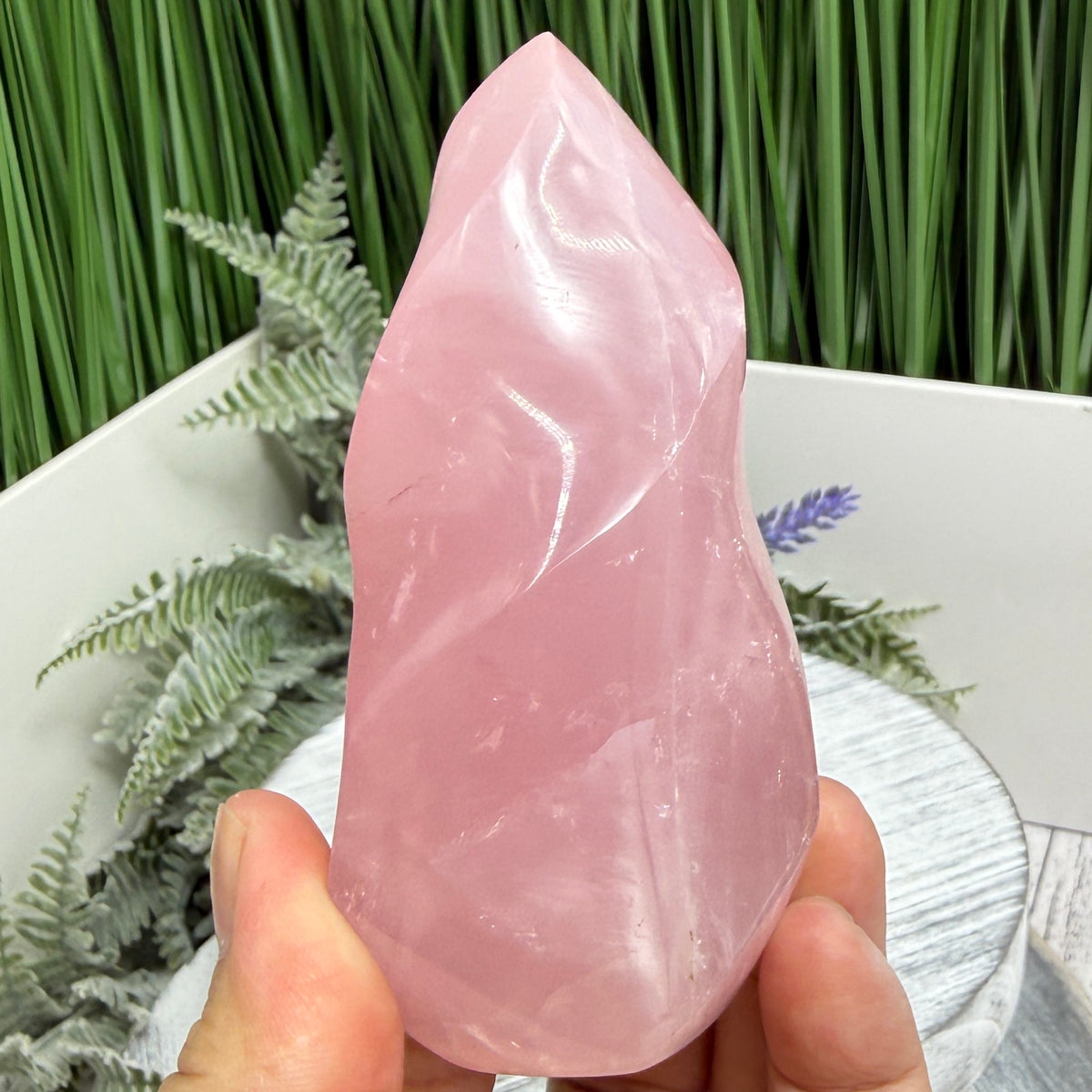 Rose Quartz Flame Free Form Healing Crystal 289g