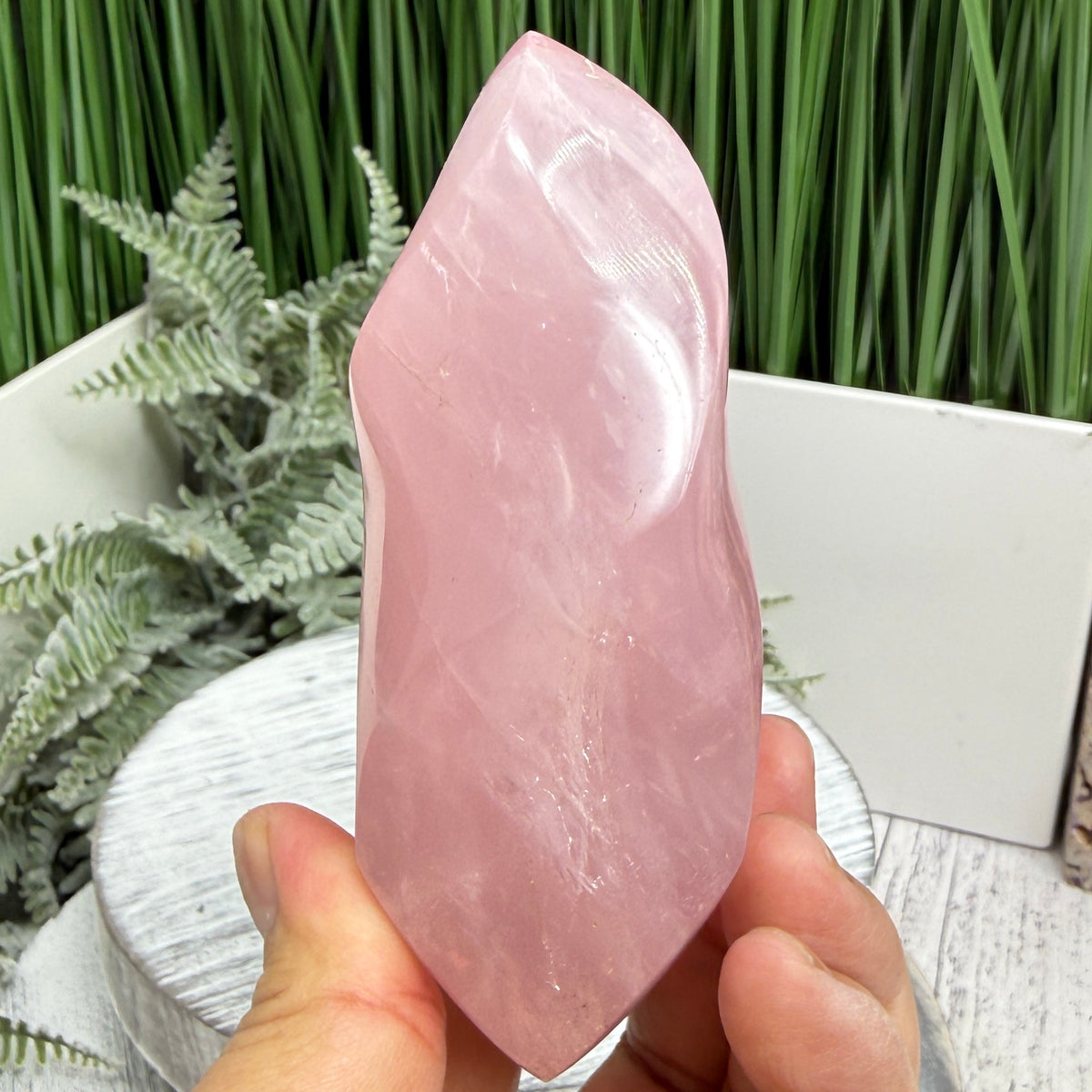 Rose Quartz Flame Free Form Healing Crystal 289g