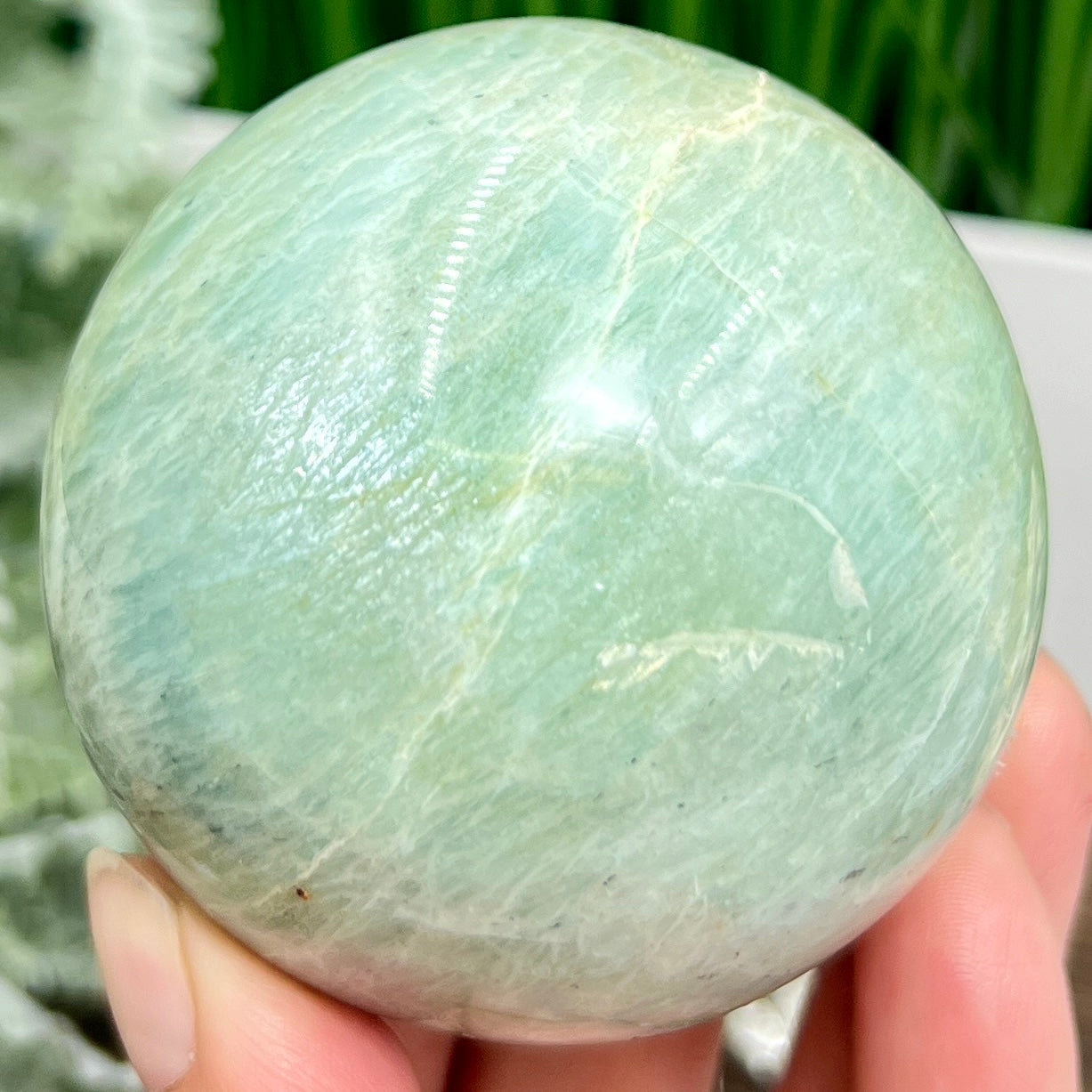Amazonite Sphere Healing Crystal Ball 402g 67mm