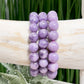 Lepidolite Purple Mica Crystals Bracelets Wearable Gemstones Elastic 9-10mm Beads 16cm