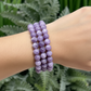 Lepidolite Purple Mica Crystals Bracelets Wearable Gemstones Elastic 9-10mm Beads 16cm