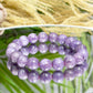 Lepidolite Purple Mica Crystals Bracelets Wearable Gemstones Elastic 9-10mm Beads 16cm