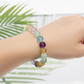 Fluorite Purple Blue Yellow Green Crystals Bracelets Wearable Gemstones Elastic 9-10mm Beads 16cm
