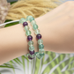 Fluorite Purple Green Crystals Bracelets Wearable Gemstones Elastic 7-8mm Beads 16cm