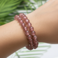 Red Strawberry Quartz Crystals Bracelets Wearable Gemstones Elastic 8mm Beads 16cm