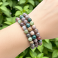 Ocean Sea Jasper Crystals Bracelets Wearable Gemstones Elastic 7-8mm Beads 16cm