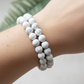 Howlite Crystals Bracelets Wearable Gemstones Elastic 8mm Beads 16cm
