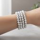 Howlite Crystals Bracelets Wearable Gemstones Elastic 8mm Beads 16cm