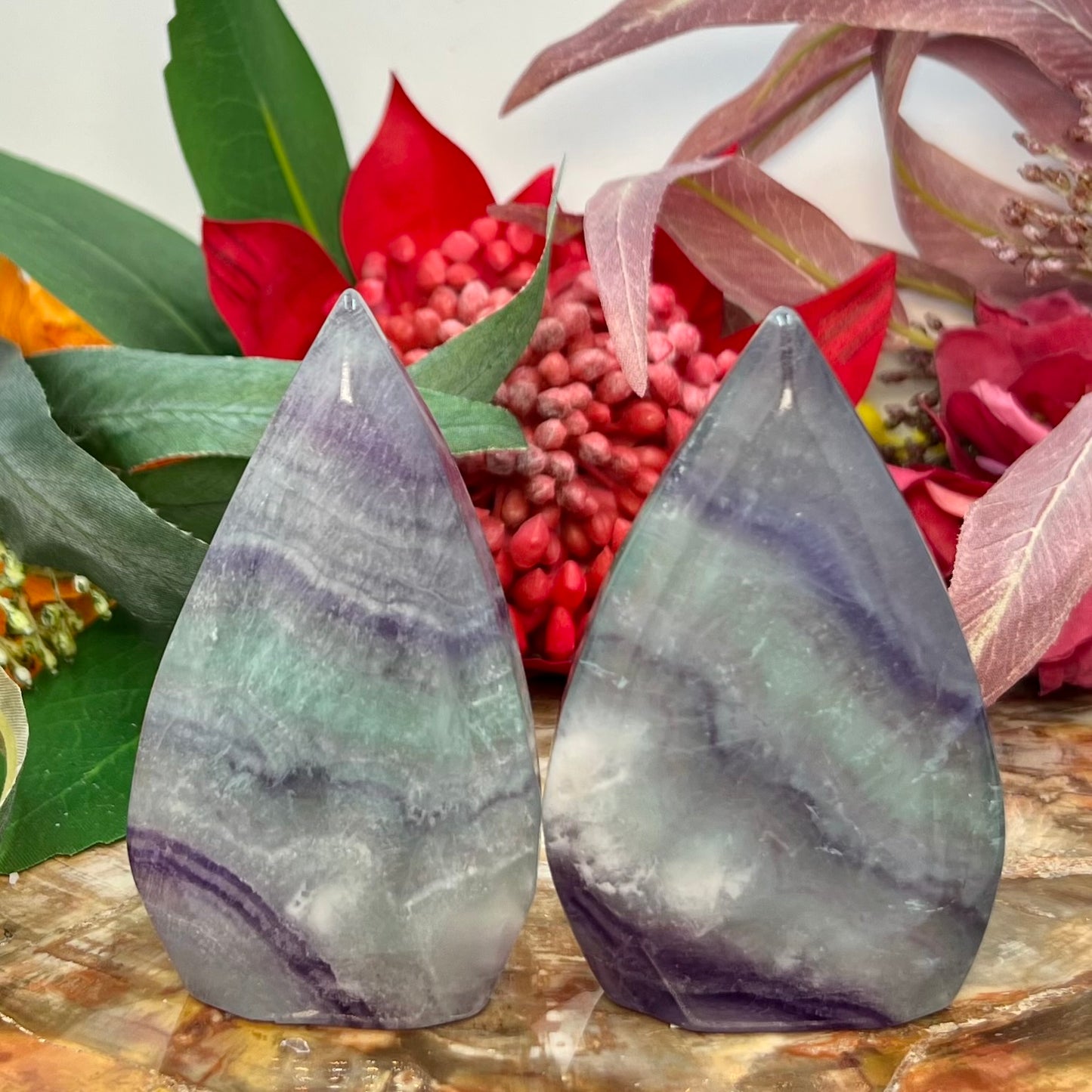 Fluorite Flames Free Form Crystals Carving YOU CHOOSE