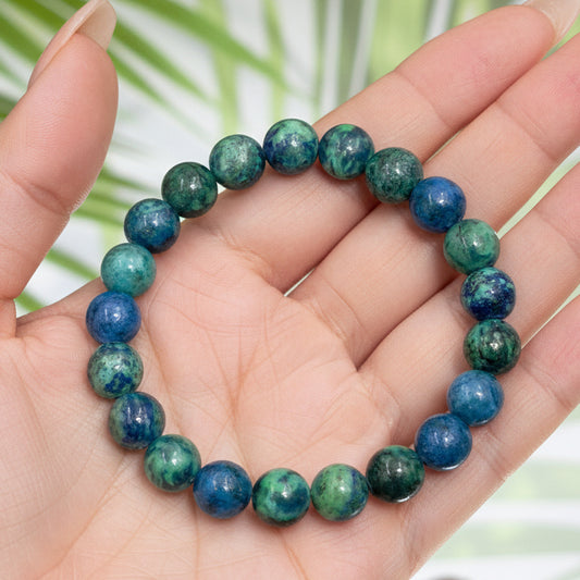 Chrysocolla Crystals Bracelets Gemstones Elastic 8mm Beads 16cm