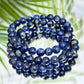 Blue Sodalite Crystals Bracelets Wearable Gemstones Elastic 7-8mm Beads 16cm