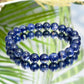 Blue Sodalite Crystals Bracelets Wearable Gemstones Elastic 7-8mm Beads 16cm
