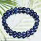 Blue Sodalite Crystals Bracelets Wearable Gemstones Elastic 7-8mm Beads 16cm