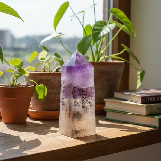 Dendritic Fluorite Tower Crystal Generator 409g 116mm