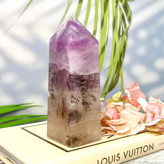 Dendritic Fluorite Tower Crystal Generator 409g 116mm