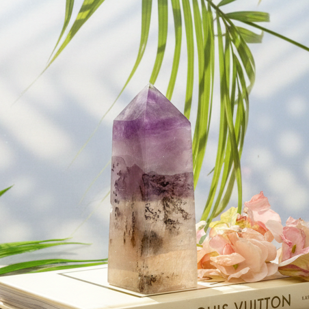 Dendritic Fluorite Tower Crystal Generator 409g 116mm