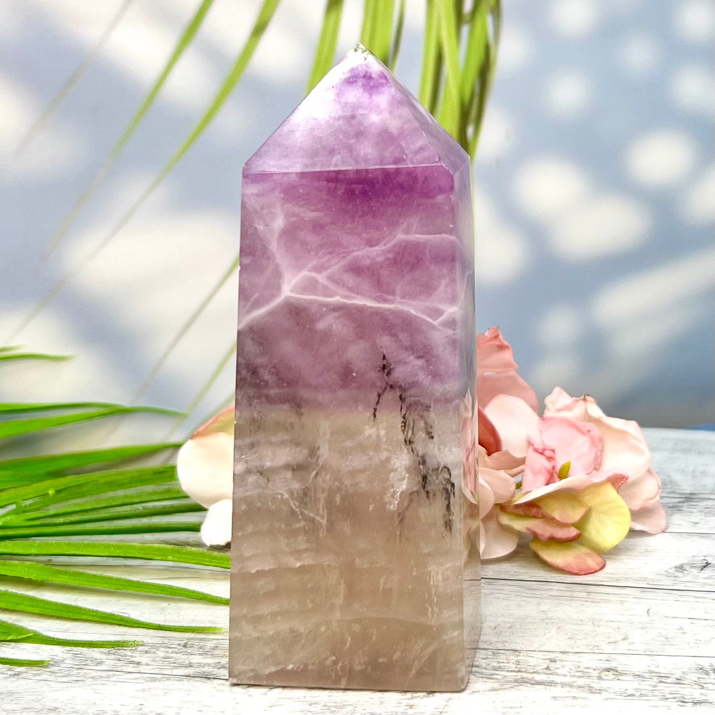 Dendritic Fluorite Tower Crystal Generator 409g 116mm