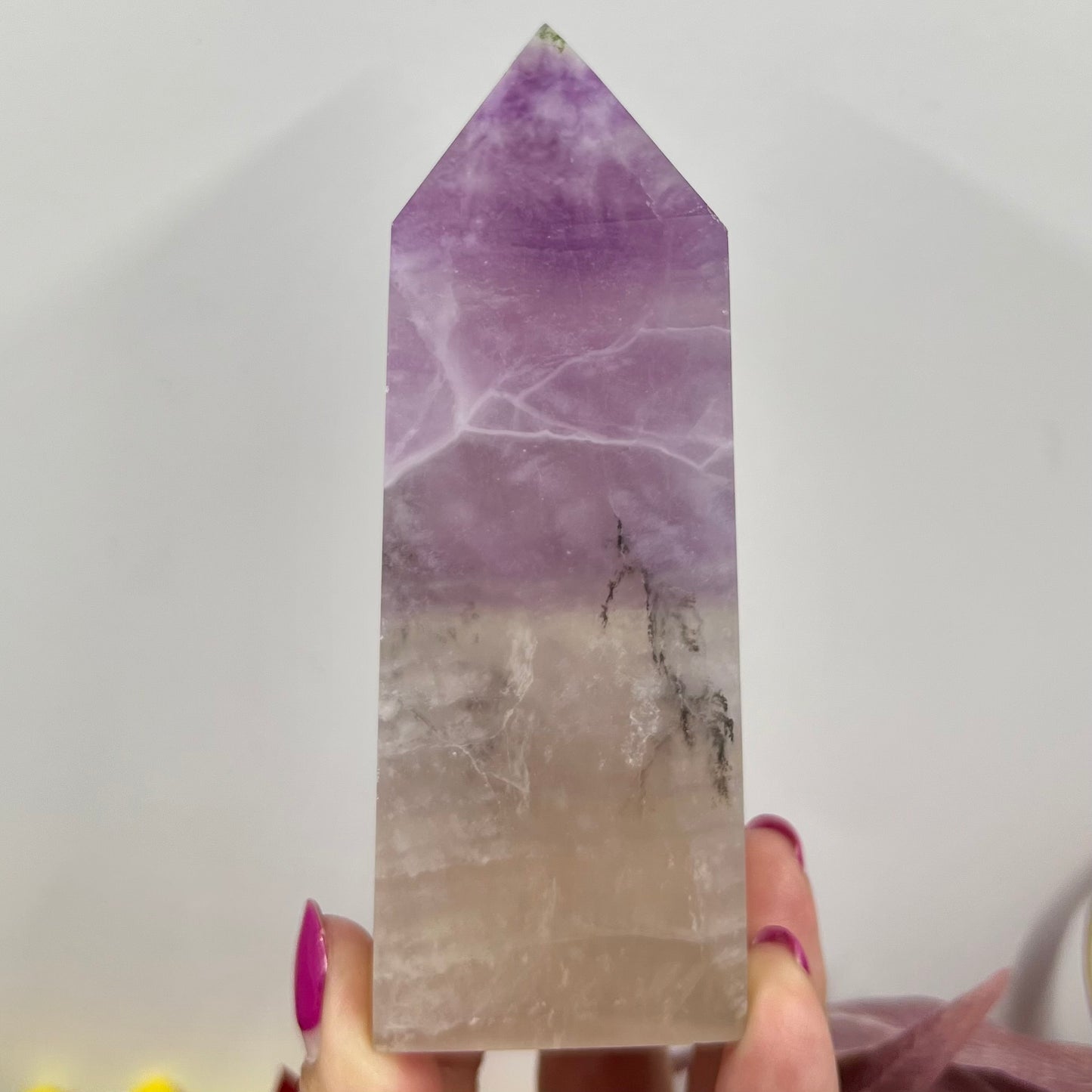 Dendritic Fluorite Tower Crystal Generator 409g 116mm
