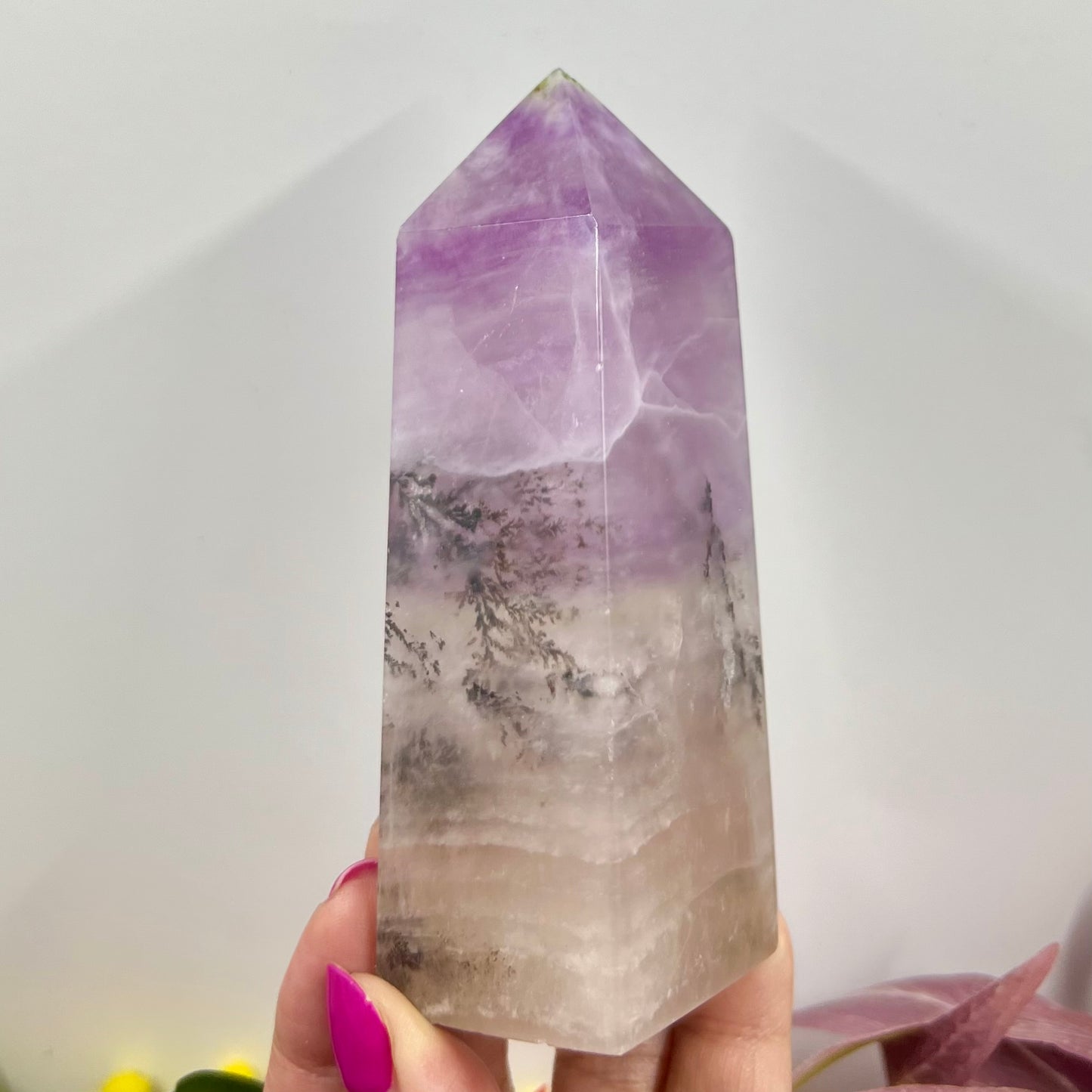 Dendritic Fluorite Tower Crystal Generator 409g 116mm