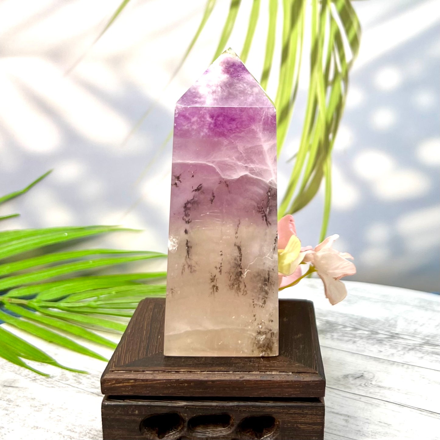 Dendritic Fluorite Tower Crystal Generator 409g 116mm