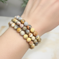 Crazy Lace Agate Crystals Bracelets Wearable Gemstones Elastic 7-8mm Beads 15cm