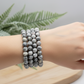 Picasso Jasper Stone Crystals Bracelets Wearable Gemstones Elastic 8mm Beads 15.5cm