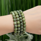 Green Jade Crystals Bracelets Wearable Gemstones Elastic 8mm Beads 15cm