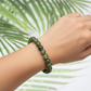 Green Jade Crystals Bracelets Wearable Gemstones Elastic 8mm Beads 15cm