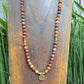 Jasper Mala Necklace Bracelet Elastic Prayer Beads with Lotus Pendant