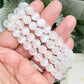 Satin Spar Selenite Crystals Bracelets Wearable Gemstones Elastic 8mm Beads 16cm